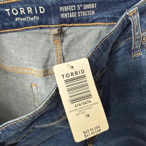 Torrid NWT  5 Inch Perfect Vintage Stretch Shorts Loose Cannon Blue Size 18 thumbnail 10