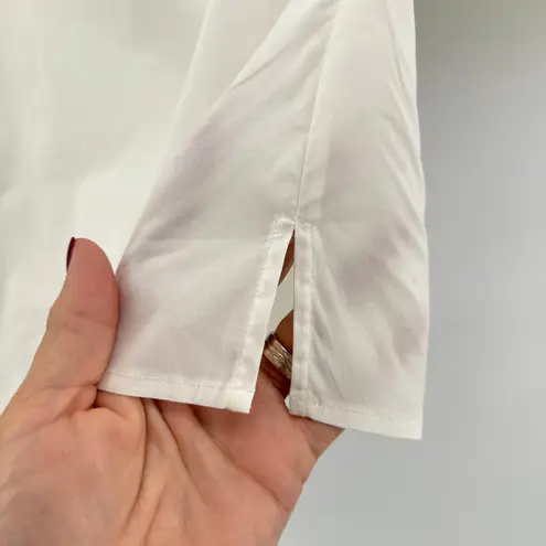 Piazza Sempione Piazza Sempione White Cotton Stretch Tunic Top Shirt IT 42 US 6 Drape Collared