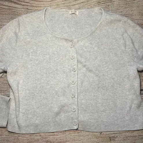 John Galt Brandy Melville Gray Button Front Cropped Cardigan Sweater Womens S