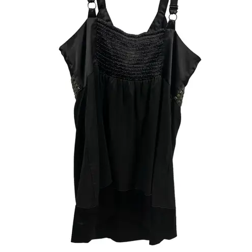 Alfani  Black Studded Empire Waist Sleeveless Adjustable Strap Top Women’s 14