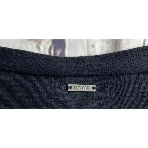 prAna Black Open Front Waterfall Cardigan