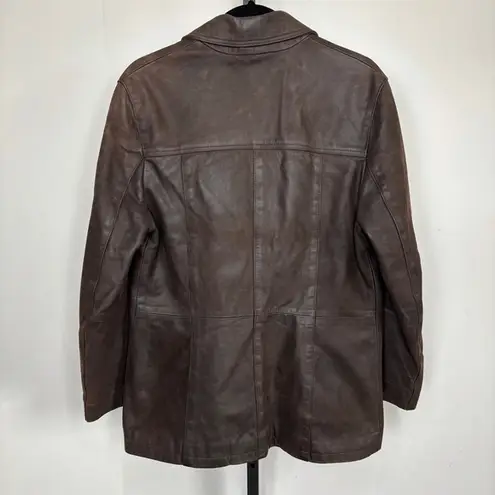 Vintage German Real Leather Echtes Leder Women’s Jacket Brown Sz L Waxed Size L