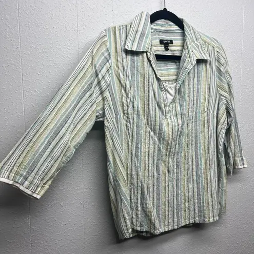 Krazy Kat Vintage Top Womens Large Y2K Cotton Boho Grunge Metallic Fairy Boho