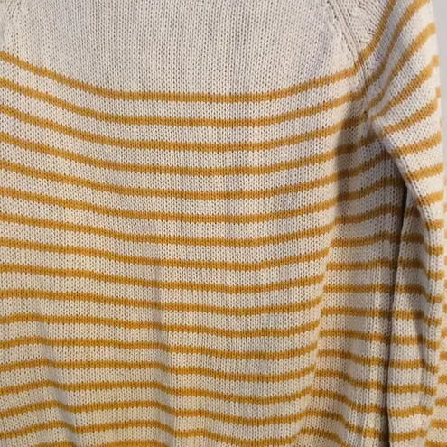 Tea N Rose Crew neck cotton dark yellow white sweater womens Medium stripes