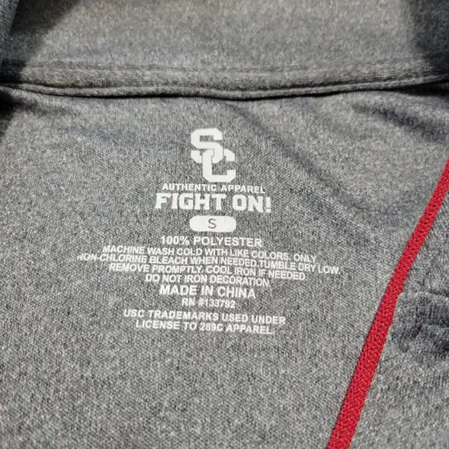 USC Authentic Apparel USC Trojans Shirt Size Small Fight On! Long Sleeve 1/4 Zip Mock Neck Unisex