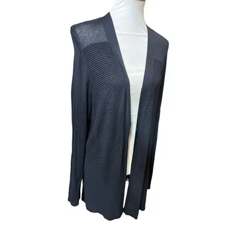 Croft & Barrow  Black 100% Rayon Open Long Cardigan 1X-EUC