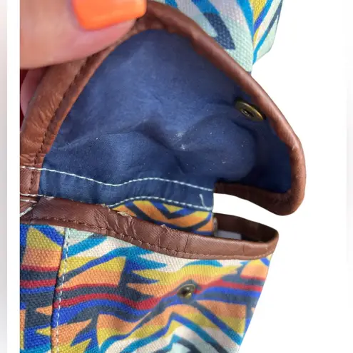 Black Poppy Multicolor Bohemian Schoolbag Aztec Print Backpack