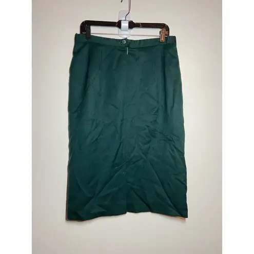 Pendleton VTG  Straight Pencil Skirt 100% Wool Back Slit Zipper Closure Green 12