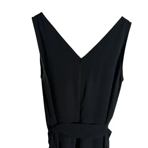 Everlane  The Ultimate Jumpsuit Wide Leg Sleeveless Belted V-Neck in Black Size 6