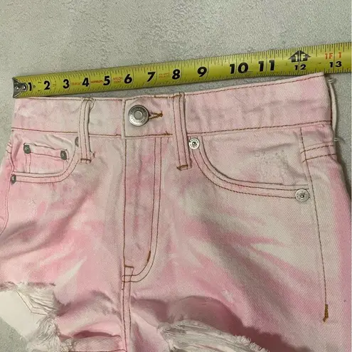 Aeropostale  high rise Shorty Denim Shorts Tie Dye pink 000