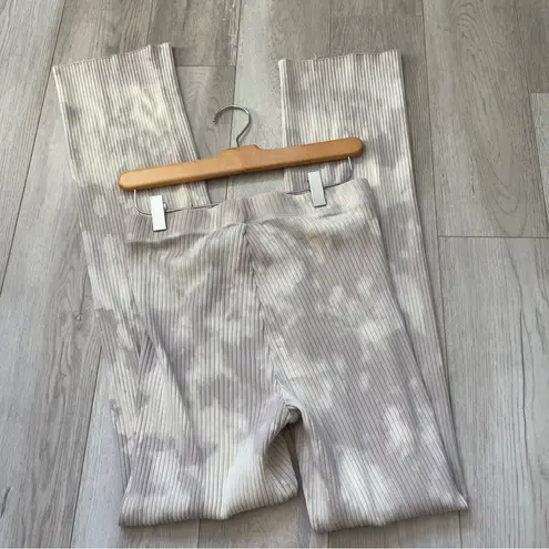 Cotton Citizen Pants tie dye ribbed flare womens Cream Purple (medium) casual