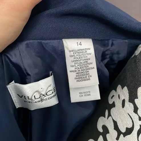 Villager A LIZ CLAIBORNE COMPANY Navy Blue Short Sleeve Blazer Jacket Size 14