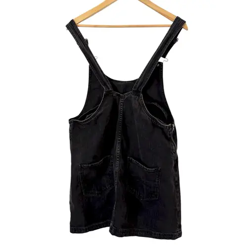 Jack Wills Black Denim Jumper Overall Mini Dress Size 6