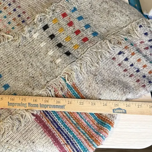 VTG Max Bradley S Sweater Jumper Wool Blend Boho Festival Fringe Art Colorful