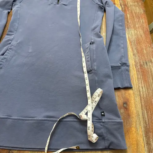 Women's American Giant Long Sleeve Moto Sweatshirt Dress M Blue/Gray Blue Size M