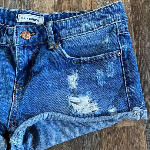 Pimkie Denim  Cutoff Denim Distressed Shorts Size 6