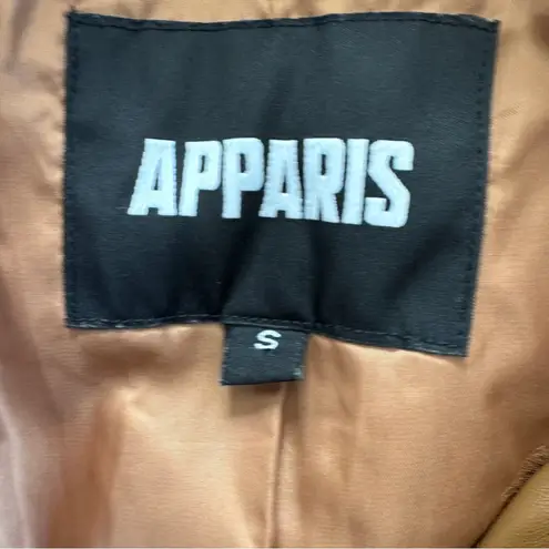 Apparis Brown Faux Leather Puffer Jacket