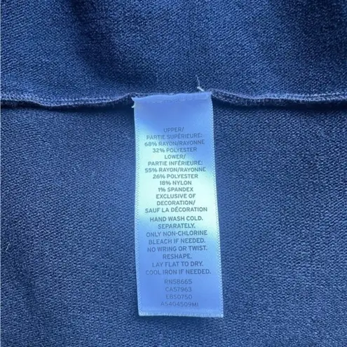 1901 NWT Plaid Bodice Long Sleeve Preppy Sweater Dress Navy Blue Size Large NEW