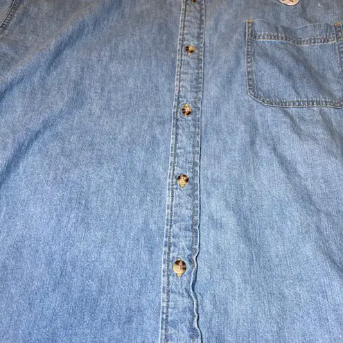 Route 66 Denim Shirt Womens 2XL Blue Embroidered Snowman Christmas Vintage 90s Size undefined