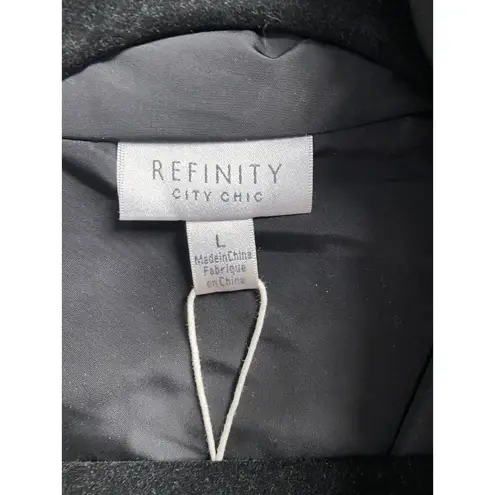 City Chic Puff Vibes Jacket Women's Large Black 100% Polyester Full Zip B73