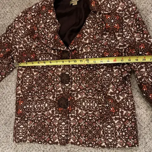 Peck & Peck Weekend Linen Statement Jacket Blazer Boho Chic Workwear Size 14