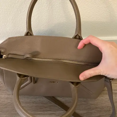 Furla Alice Top Handle Bag Taupe Pristine Condition