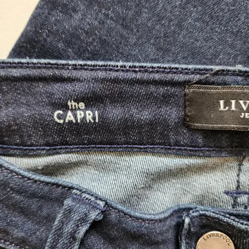 Liverpool Jeans Vintage Super Dark Michelle Denim Capris Size 6/28