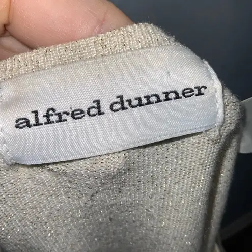 Alfred Dunner Gold Metallic All In One Pullover/Cardigan Sweater W/ Sequins Med - Image 10