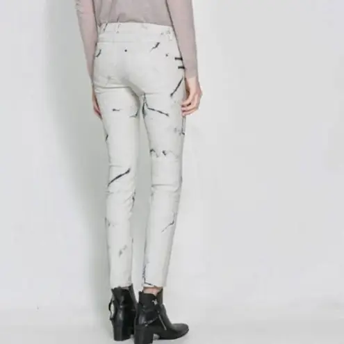 ZARA : MARBLE EFFECT PRINT WAXED‎ PANTS SLIM JEANS