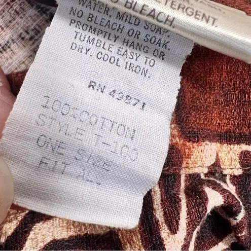 Vintage 1960’s Tiki Tapa Designs Barkcloth Hawaiian Maxi Wrap Skirt Brown Size undefined