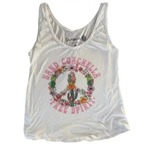 Sand Coachella Graphic Tank Top Size U White