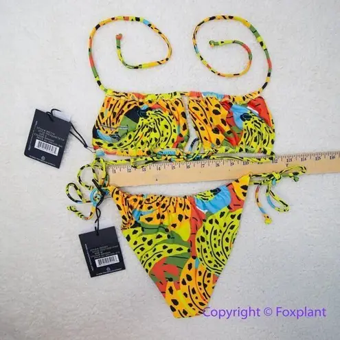 New! Set! It's Now Cool Square Tie Bikini set, top size S, bottom size M Yellow