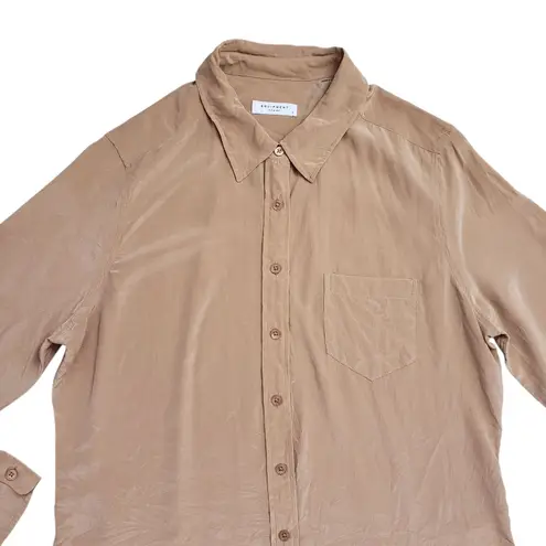 Equipment Brett Washed Silk Shirt Womens Large Carmel Button Up Blouse