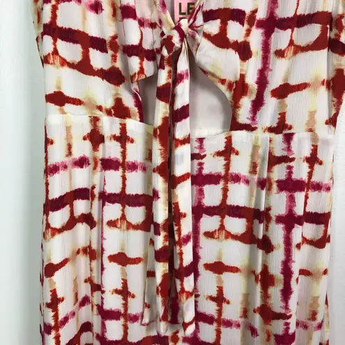 Leyden Tie Dye Front Slit Maxi Dress Red Medium