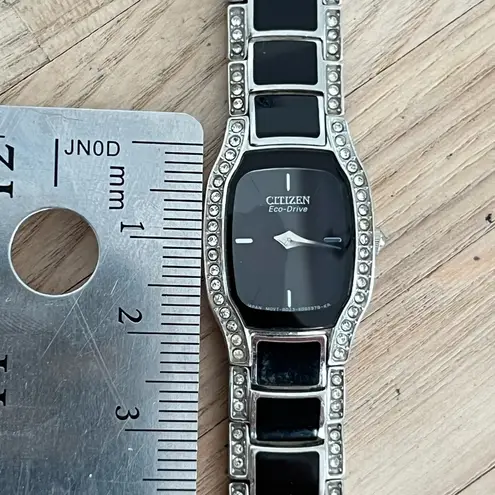Citizen Eco-Drive Ladies Watch Crystals Black Dial and Bracelet Solar Powered