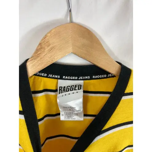 Ragged Jeans Yellow Striped Long Sleeve Tshirt Size small