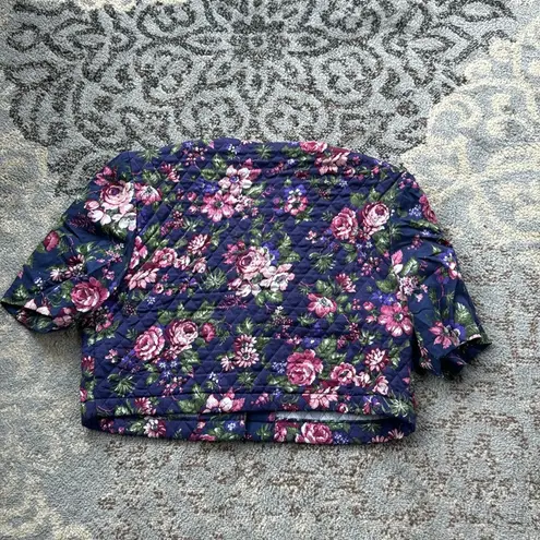 Vintage Just In Thyme LTD Cropped Quilted Button Down Top Purple 16