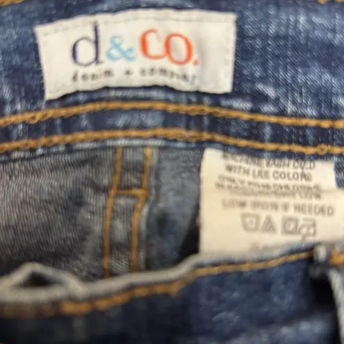 Denim and Company Bootcut Jeans 6P Blue Denim Dark Stretch Mid Rise mom Jean