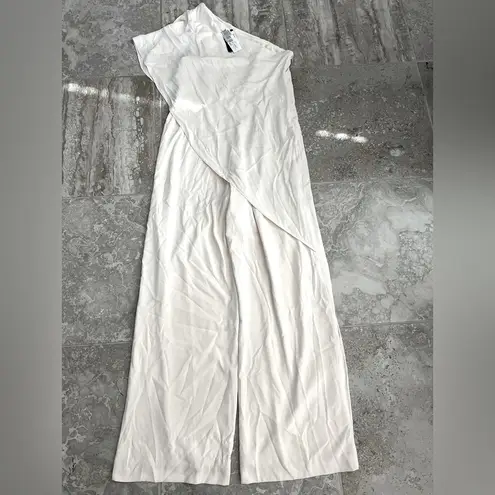 Ralph Lauren NEW L.  One-Shoulder Jumpsuit in Winter Cream, Size 10 Retail $265