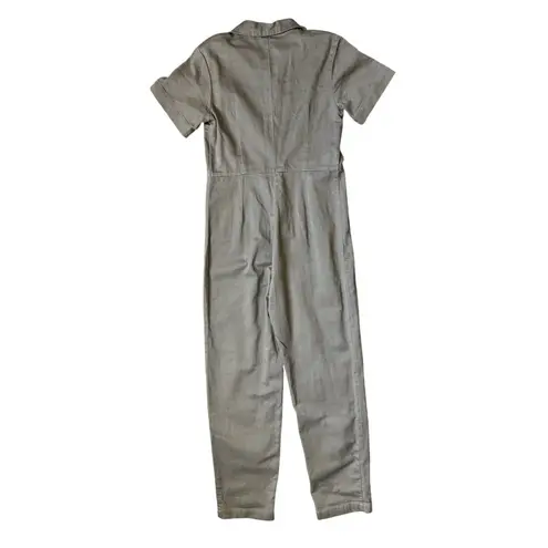 Ilana Kohn Cotton Tia Short Sleeve Coverall Jumpsuit in Olive Khaki Size 4 Tan