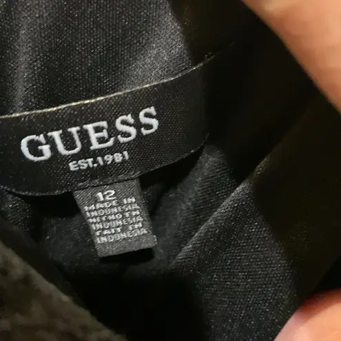 Guess Dress Black Lace with adjustable Straps and Embroidery on Front