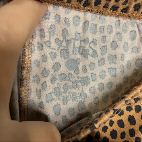 Lates cami tank top & shorts pajama set tan with black dots women’s size large Brown