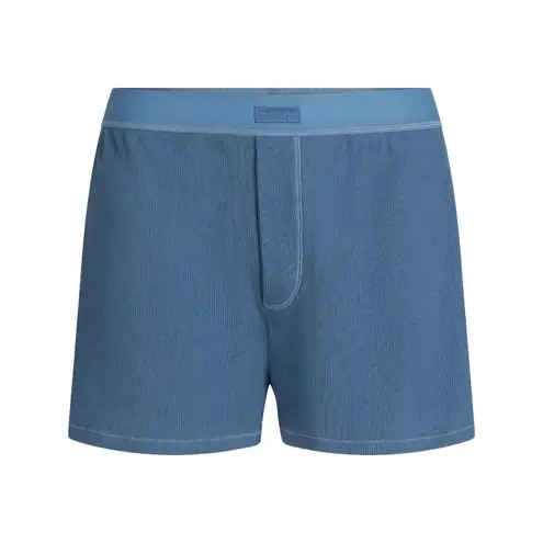 SKIMS Cotton Rib Loose Boxer in Harbor, Size X-Small