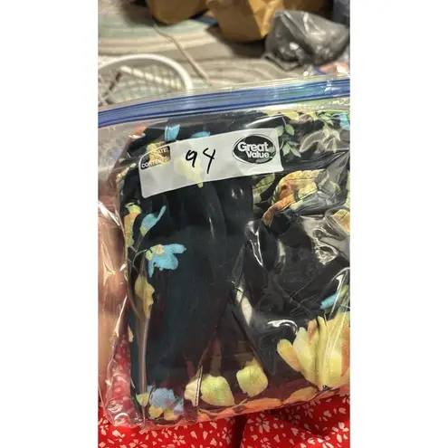 Original Island Sports Floral Sleeveless Button Down Maxi Dress Size 14 Rayon Black