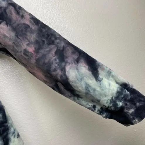 Blind Rooster Sweatshirt Medium Pullover Tie Dye Floral Embroidered Soul On Fire Blue