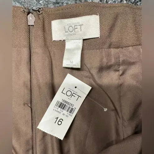 Loft Ann Taylor |  | Career Chic Brown Scallop Classic Pencil Skirt Size 16 NWT