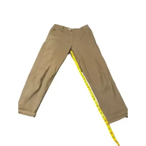 Eileen Fisher  Khaki Cotton Hemp‎ Stretch Tapered Relaxed Boho Pant Size 6