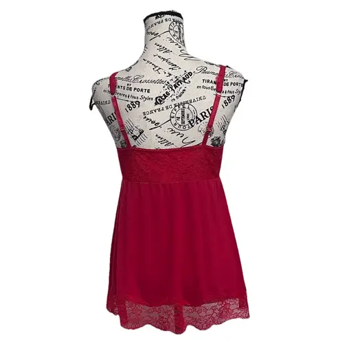 Soma Y2k Retro Red Lace Trim Camisole Blouse Witchy Vampy Goth Romantic Preppy S