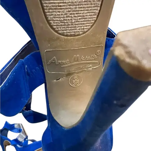 Anne Michelle Blue and Silver Women's High Heel Shoes