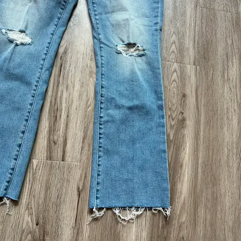 MOTHER Denim Hustler High Waist Ankle Fray Jeans in Thrilling Shots Sz 31 NWT